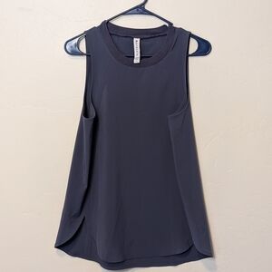 Athleta Navy Blue Sleeveless Tank Top Size Small High Neck Relaxed Fit
